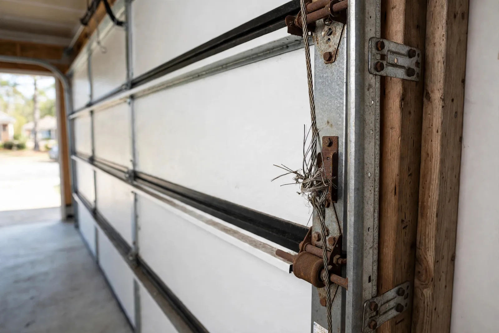 Before photo,  Cables and Rollers Replaced in Wakefield, by Waldorf Garage Door Repair