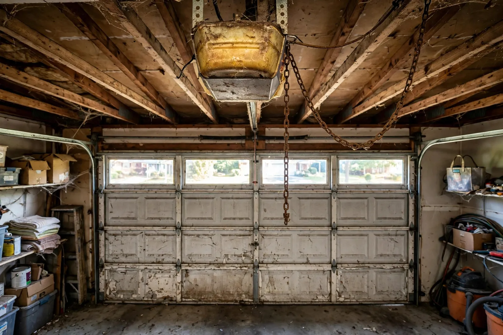Before photo, Belt Drive Opener With Battery Backup in St. Charles, by Waldorf Garage Door Repair