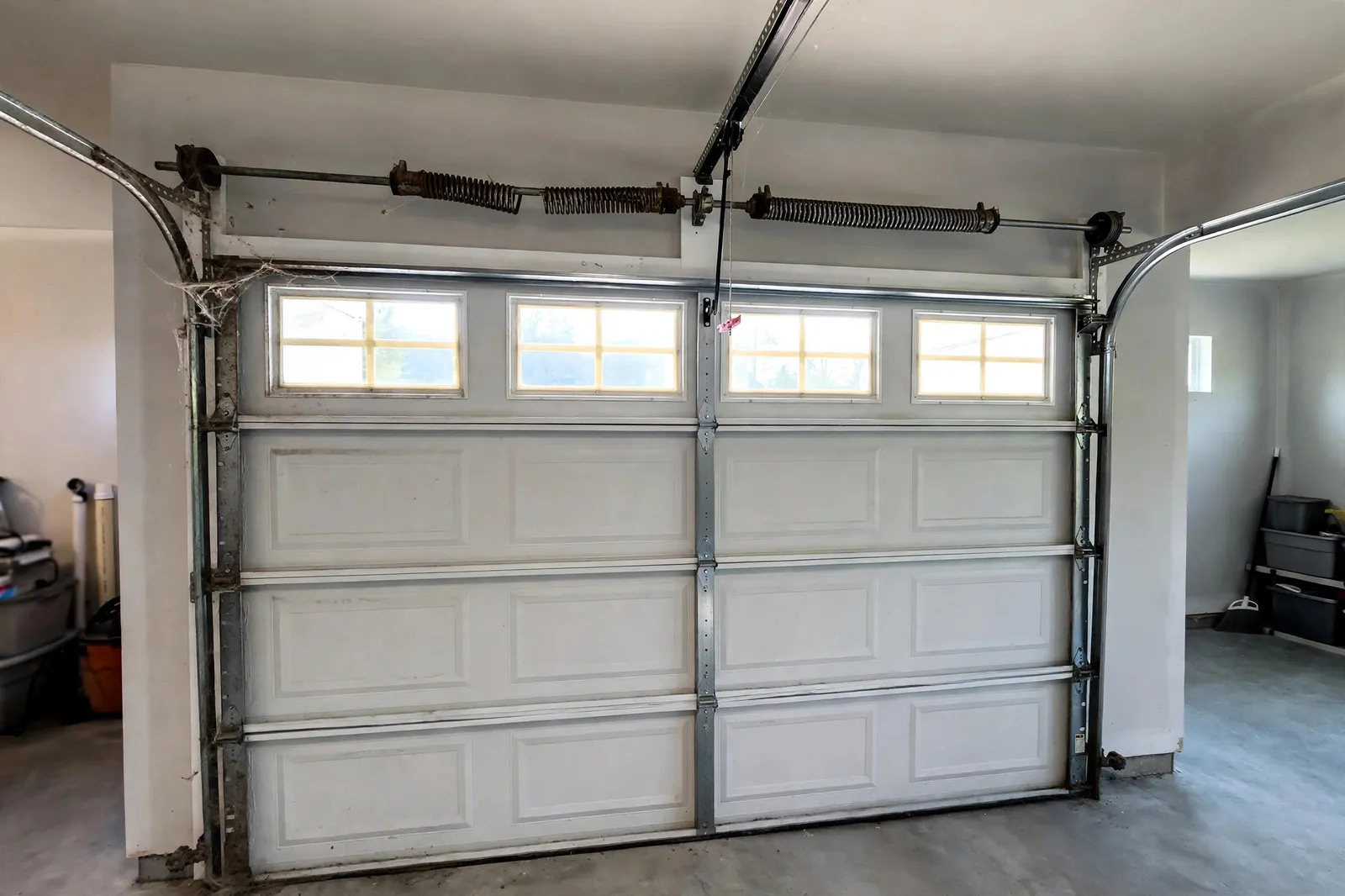 Before photo,  Matched Torsion Spring Pair in Carrington, by Waldorf Garage Door Repair